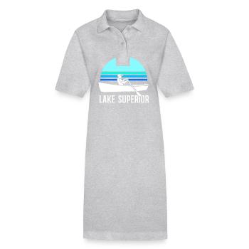 Grands Lacs - Robe polo bio PAIGER Stanley/Stella Femme - gris chiné - Devant