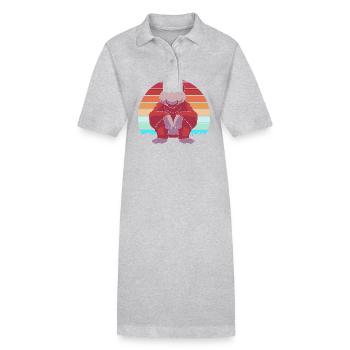 Orang-outan - Robe polo bio PAIGER Stanley/Stella Femme - gris chiné - Devant