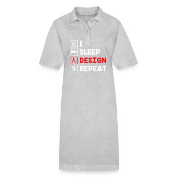 Architecture - Robe polo bio PAIGER Stanley/Stella Femme - gris chiné - Devant