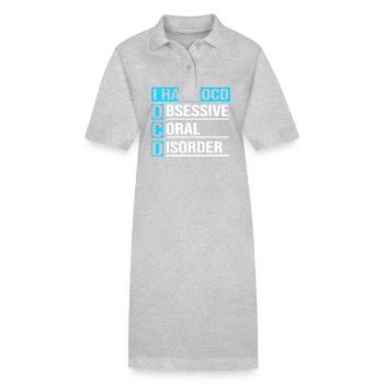 Aquarium Aquarist - Stanley/Stella PAIGER Organic Women’s Polo Dress - heather grey - Front