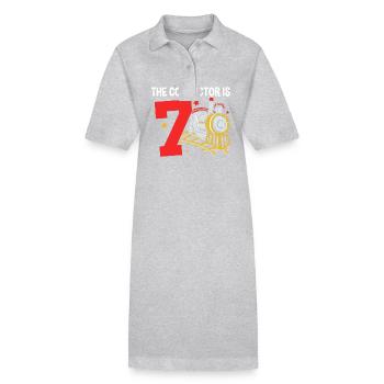 Children's Birthday Train Train Driver Locomotive - Stanley/Stella PAIGER Organic Women’s Polo Dress - heather grey - Front