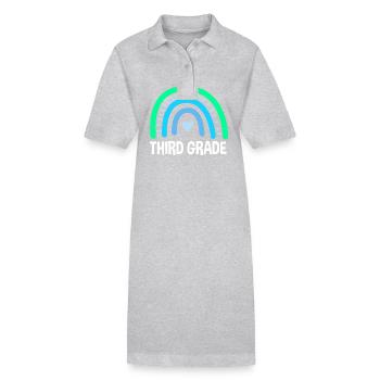 3. Klasse - Stanley/Stella Frauen Bio-Polokleid PAIGER - Grau meliert - Vorne