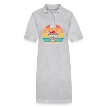 Kuh Rind Hochlandrind - Stanley/Stella Frauen Bio-Polokleid PAIGER - Grau meliert - Vorne