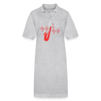 Saxophoniste saxophoniste - Robe polo bio PAIGER Stanley/Stella Femme - gris chiné - Devant