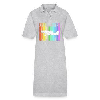 Crop Duster Airplane Pilot Gift - Stanley/Stella PAIGER Organic Women’s Polo Dress - heather grey - Front