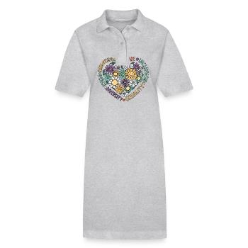 Autisme - Robe polo bio PAIGER Stanley/Stella Femme - gris chiné - Devant
