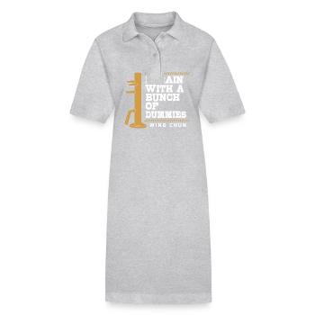 Wing Chun - Stanley/Stella Frauen Bio-Polokleid PAIGER - Grau meliert - Vorne