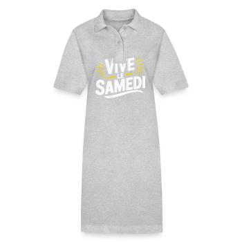 Vive le samedi - Robe polo bio PAIGER Stanley/Stella Femme - gris chiné - Devant