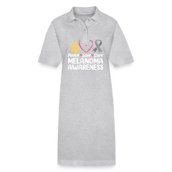 Hautkrebs Melanom - Stanley/Stella Frauen Bio-Polokleid PAIGER - Grau meliert - Vorne