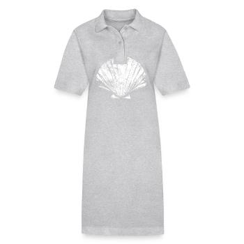 Chemin - Pétoncle - Pèlerinage - Santiago - Robe polo bio PAIGER Stanley/Stella Femme - gris chiné - Devant