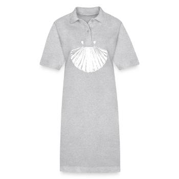 Chemin - Pétoncle - Pèlerinage - Santiago - Robe polo bio PAIGER Stanley/Stella Femme - gris chiné - Devant