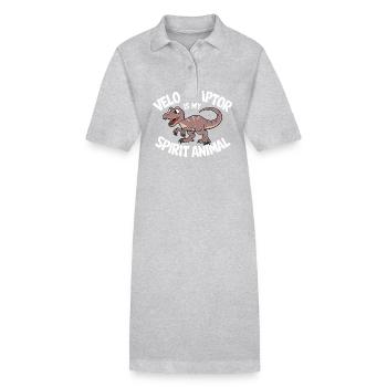 Velociraptor Is My Spirit Animal - Stanley/Stella Frauen Bio-Polokleid PAIGER - Grau meliert - Vorne