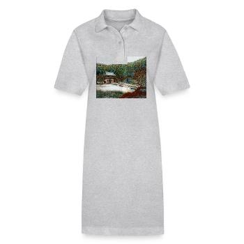 Temple dans la forêt - Robe polo bio PAIGER Stanley/Stella Femme - gris chiné - Devant