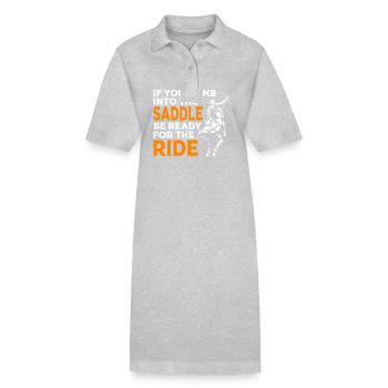 Rodéo - Robe polo bio PAIGER Stanley/Stella Femme - gris chiné - Devant
