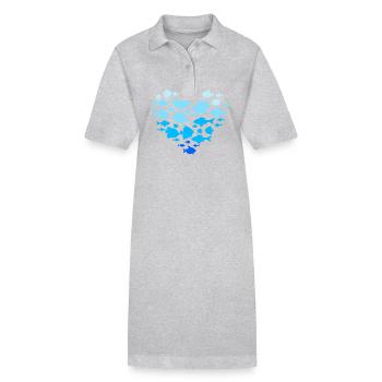 Aquarium Aquarist - Stanley/Stella Frauen Bio-Polokleid PAIGER - Grau meliert - Vorne