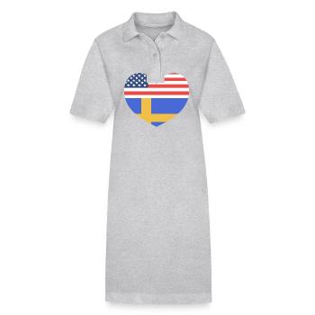 Schweden Schwedisch - Stanley/Stella Frauen Bio-Polokleid PAIGER - Grau meliert - Vorne