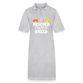 Dog Rescue Animal Rights Animal Rescue Animal Shelter - Stanley/Stella PAIGER Organic Women’s Polo Dress - heather grey - Front