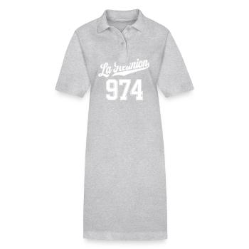 La Réunion 974 - Robe polo bio PAIGER Stanley/Stella Femme - gris chiné - Devant