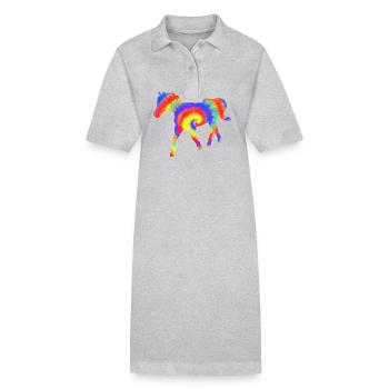Riding Horse - Stanley/Stella PAIGER Organic Women’s Polo Dress - heather grey - Front