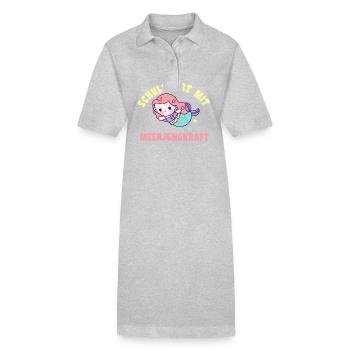 Kita Abgänger Einschulung Schulkind - Stanley/Stella Frauen Bio-Polokleid PAIGER - Grau meliert - Vorne