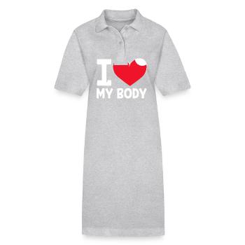Body Positivity Feminist Feminism Feminist - Stanley/Stella PAIGER Organic Women’s Polo Dress - heather grey - Front