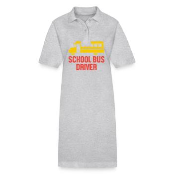 Schulbusfahrer Schulbus - Stanley/Stella Frauen Bio-Polokleid PAIGER - Grau meliert - Vorne