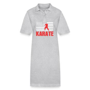 Karate Selbstverteidigung Kampfsport - Stanley/Stella Frauen Bio-Polokleid PAIGER - Grau meliert - Vorne