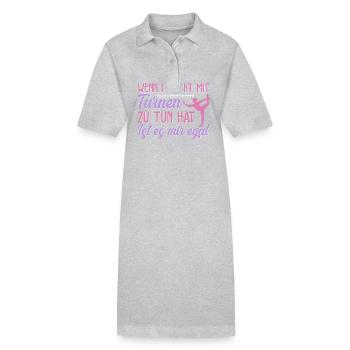 Turnen Mädchen Gymnastik Turnanzug Turnerin - Stanley/Stella Frauen Bio-Polokleid PAIGER - Grau meliert - Vorne