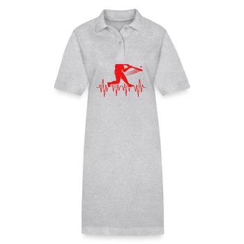 Battement de cœur de baseball - Robe polo bio PAIGER Stanley/Stella Femme - gris chiné - Devant