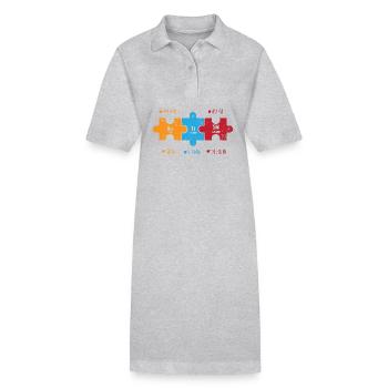 Tableau périodique - Robe polo bio PAIGER Stanley/Stella Femme - gris chiné - Devant