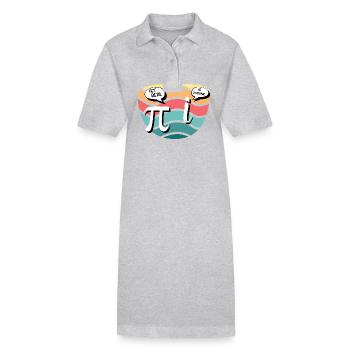 Humour mathématique Pi vs. nombre imaginaire - Robe polo bio PAIGER Stanley/Stella Femme - gris chiné - Devant