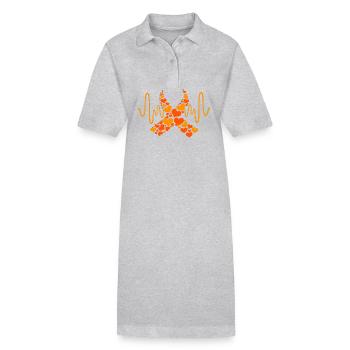 Leukämie Bewusstsein - Stanley/Stella Frauen Bio-Polokleid PAIGER - Grau meliert - Vorne