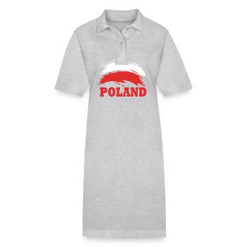 Pologne Polonais - Robe polo bio PAIGER Stanley/Stella Femme - gris chiné - Devant