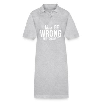 Je peux me tromper mais je le boubt - Robe polo bio PAIGER Stanley/Stella Femme - gris chiné - Devant