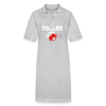 Pologne Polonais - Robe polo bio PAIGER Stanley/Stella Femme - gris chiné - Devant