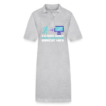Computer Gamer Programmer Administrator Gamer - Stanley/Stella PAIGER Organic Women’s Polo Dress - heather grey - Front