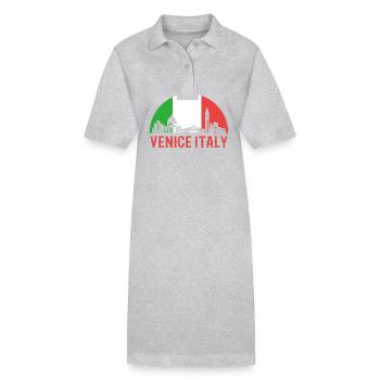 Italy - Stanley/Stella PAIGER Organic Women’s Polo Dress - heather grey - Front