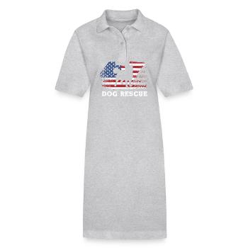 Sauvetage canin Droits des animaux Refuge pour animaux de sauvetage des animaux - Robe polo bio PAIGER Stanley/Stella Femme - gris chiné - Devant