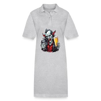 Vampire / Dracula / Suceur de sang / Halloween / Mythe - Robe polo bio PAIGER Stanley/Stella Femme - gris chiné - Devant