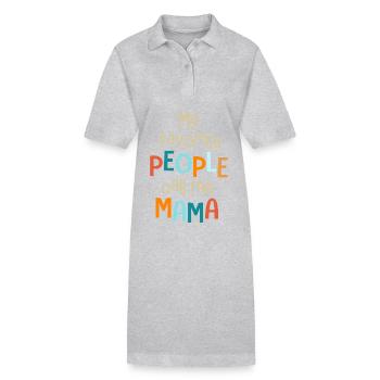 Meine Lieblingsmenschen nennen mich Mama Mama - Stanley/Stella Frauen Bio-Polokleid PAIGER - Grau meliert - Vorne