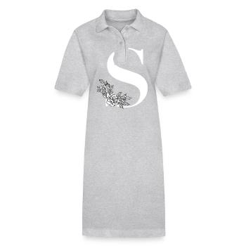 Lettre S - Robe polo bio PAIGER Stanley/Stella Femme - gris chiné - Devant