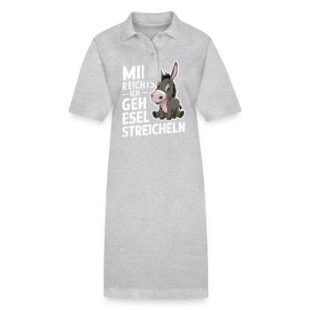 Esel Eselchen Maultier Muli - Stanley/Stella Frauen Bio-Polokleid PAIGER - Grau meliert - Vorne