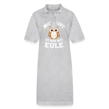 oiseau de nuit hibou hibou oiseau - Robe polo bio PAIGER Stanley/Stella Femme - gris chiné - Devant