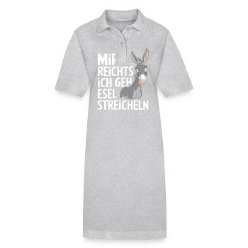 Esel Eselchen Maultier Muli - Stanley/Stella Frauen Bio-Polokleid PAIGER - Grau meliert - Vorne