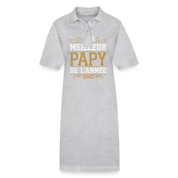 Élu meilleur papy de l'année - Robe polo bio PAIGER Stanley/Stella Femme - gris chiné - Devant