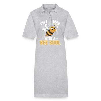 abeille abeille apicultrice abeille abeille - Robe polo bio PAIGER Stanley/Stella Femme - gris chiné - Devant