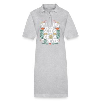 Teachers Plant Seeds That Grow Forever 9 - Stanley/Stella Frauen Bio-Polokleid PAIGER - Grau meliert - Vorne