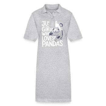 Panda Bear Panda Animal Pandas - Stanley/Stella PAIGER Organic Women’s Polo Dress - heather grey - Front