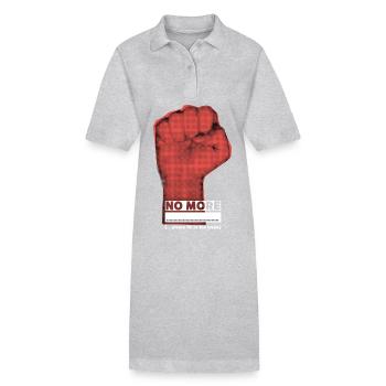 Poing serré, protestation, drôle de dicton - Robe polo bio PAIGER Stanley/Stella Femme - gris chiné - Devant