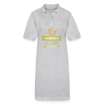 Schlager vous rend heureux - Robe polo bio PAIGER Stanley/Stella Femme - gris chiné - Devant
